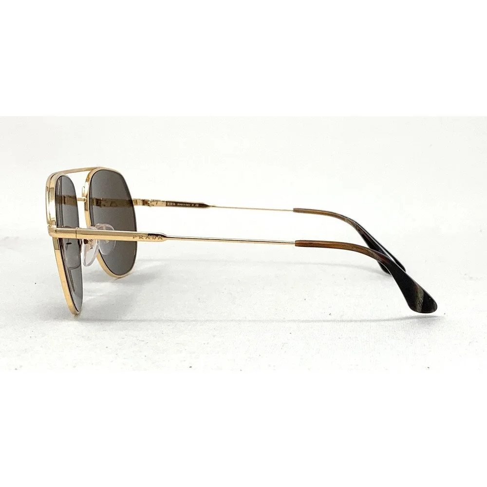 PRADA SPR 55U 5AK-8C1 Pilot Men's Sunglasses Conceptual‎ Gold w/ Brown 57mm